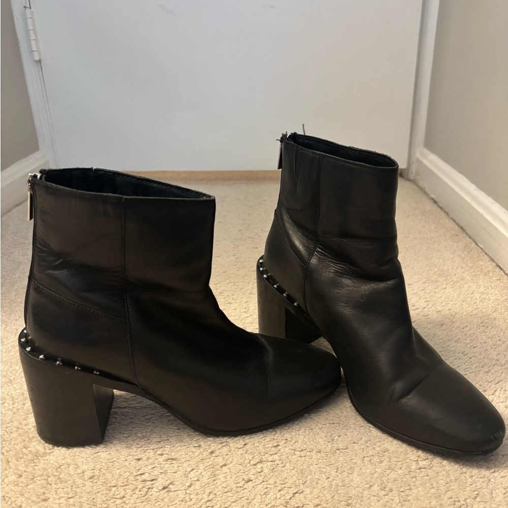 Black Leather Ankle Boots